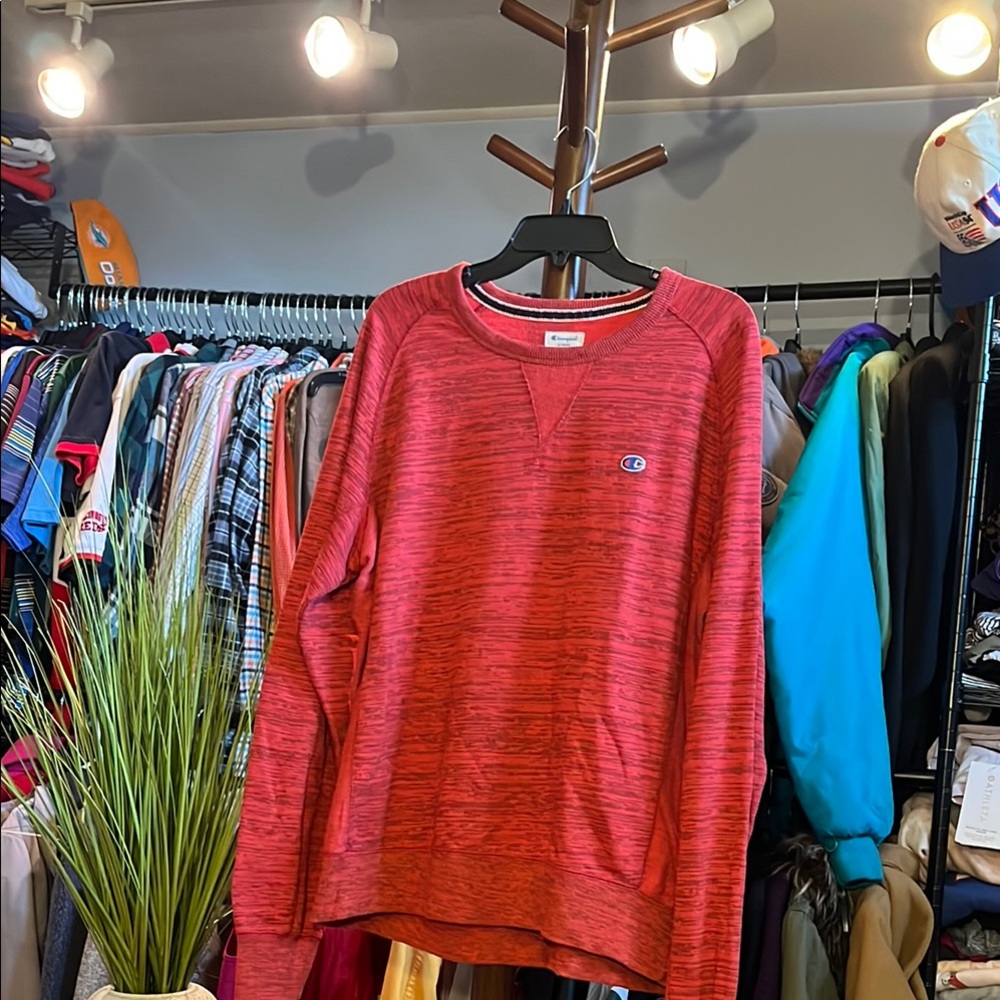 Champion Heathered Red Crewneck